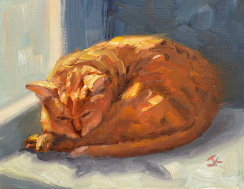Cat Nap 4x5  $235 at Hunter Wolff Gallery
